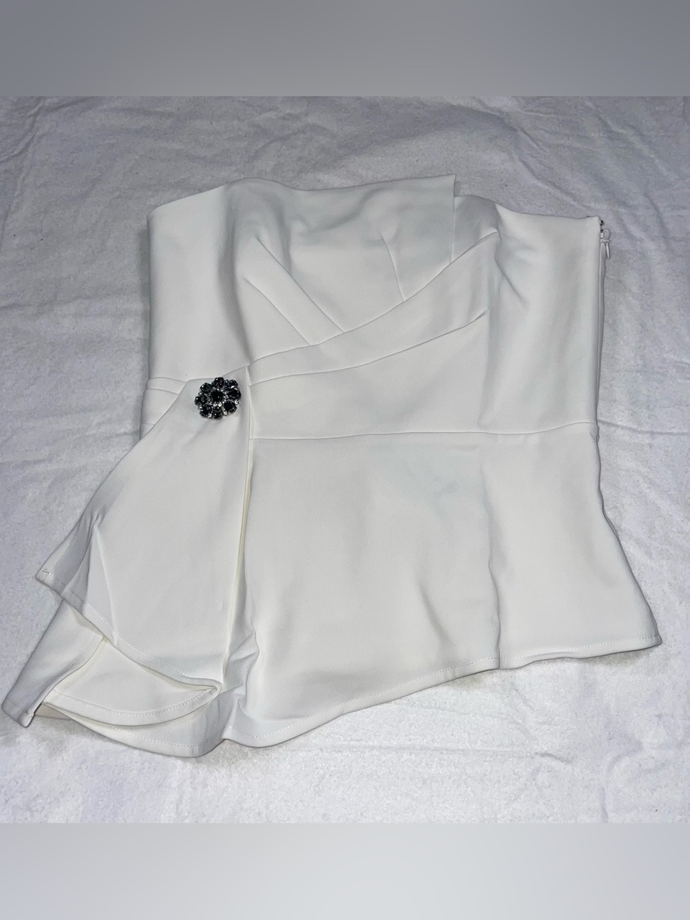 White House Black Market 4 Embellished Attatchable Straps Asymmetrical Blouse
